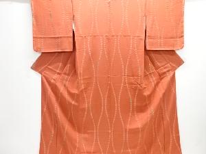 大正ロマン　花立涌模様織り出し漆一つ紋着物